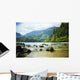 Hawaii, Kauai, Waikoko, Ocean Shoreline And Mountains In Distance Wall Mural