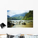 Hawaii, Kauai, Waikoko, Ocean Shoreline And Mountains In Distance Wall Mural