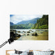 Hawaii, Kauai, Waikoko, Ocean Shoreline And Mountains In Distance Wall Mural