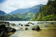 Hawaii, Kauai, Waikoko, Ocean Shoreline And Mountains In Distance Wall Mural