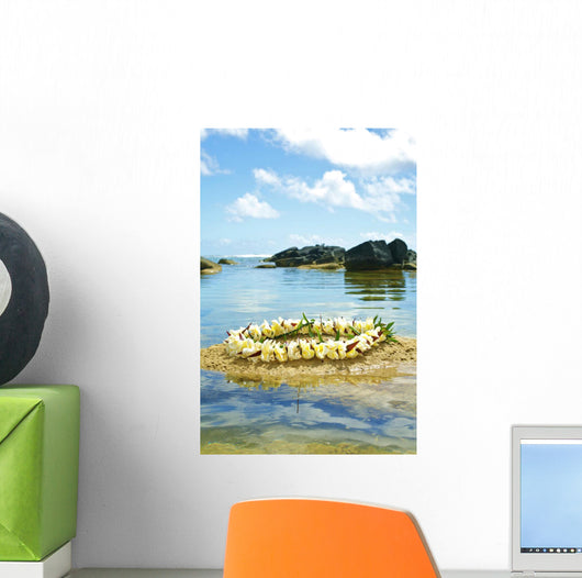 Plumeria Lei On Sand Wall Mural