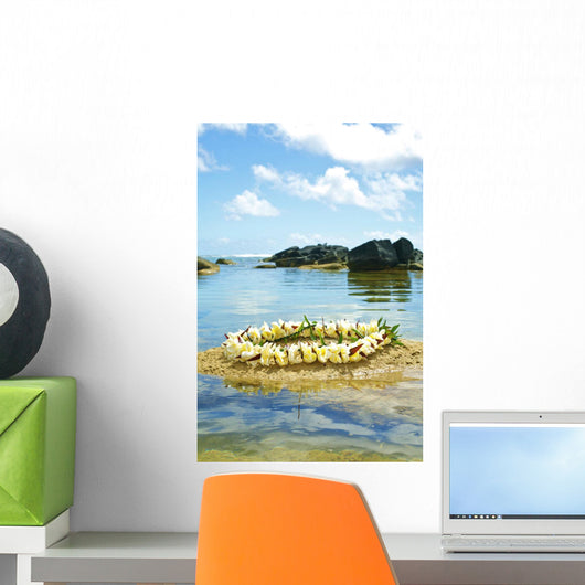 Plumeria Lei On Sand Wall Mural