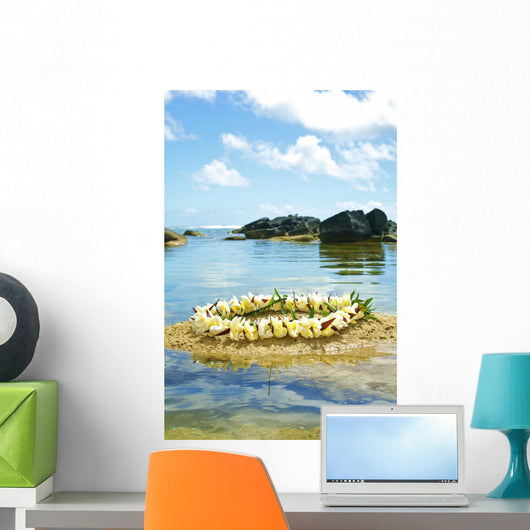 Plumeria Lei On Sand Wall Mural