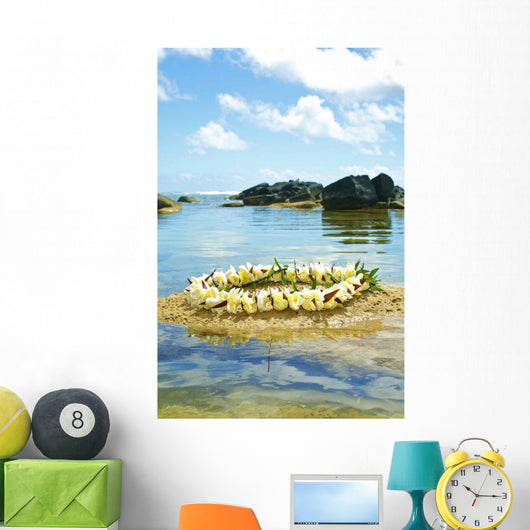 Plumeria Lei On Sand Wall Mural