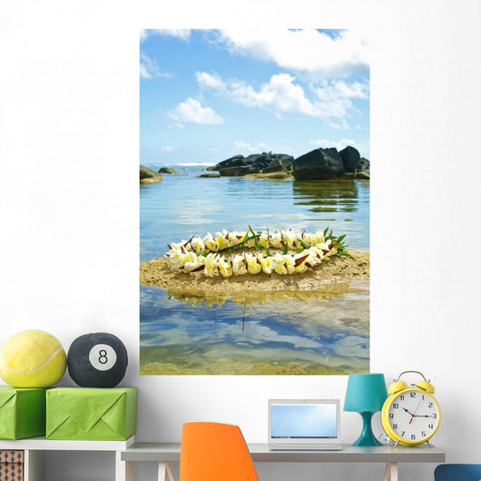 Plumeria Lei On Sand Wall Mural