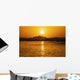Beautiful Orange Sunset Over Ocean Along Ke'e Beach Wall Mural