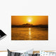 Beautiful Orange Sunset Over Ocean Along Ke'e Beach Wall Mural