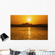 Beautiful Orange Sunset Over Ocean Along Ke'e Beach Wall Mural