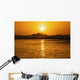 Beautiful Orange Sunset Over Ocean Along Ke'e Beach Wall Mural