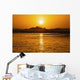 Beautiful Orange Sunset Over Ocean Along Ke'e Beach Wall Mural