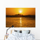 Beautiful Orange Sunset Over Ocean Along Ke'e Beach Wall Mural