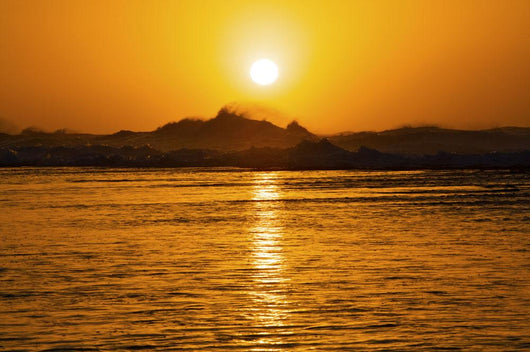 Beautiful Orange Sunset Over Ocean Along Ke'e Beach Wall Mural