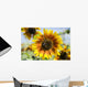 Oregon, Portland, Sauvie Island, Sunflower Hybrid And Bee Wall Mural