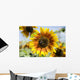 Oregon, Portland, Sauvie Island, Sunflower Hybrid And Bee Wall Mural