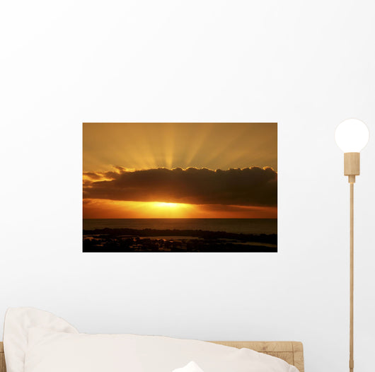 Sun Behind Cloud Sending Sunrays Into The Sky Wall Mural