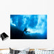 Hawaii, Lanai, Diver Near Cathedral Underneath A Billowing Wave Wall Mural