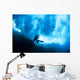 Hawaii, Lanai, Diver Near Cathedral Underneath A Billowing Wave Wall Mural