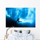 Hawaii, Lanai, Diver Near Cathedral Underneath A Billowing Wave Wall Mural