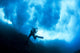 Hawaii, Lanai, Diver Near Cathedral Underneath A Billowing Wave Wall Mural