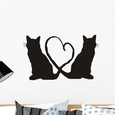 Cats Wall Decal shown on a wall