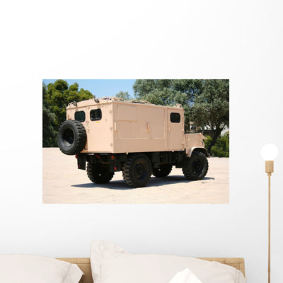 Mercedes Unimog Wall Mural shown on a wall