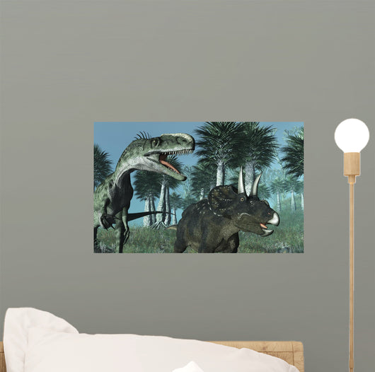 Prehistoric Dinosaur Scene Wall Mural