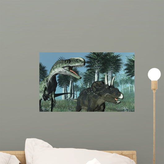 Prehistoric Dinosaur Scene Wall Mural