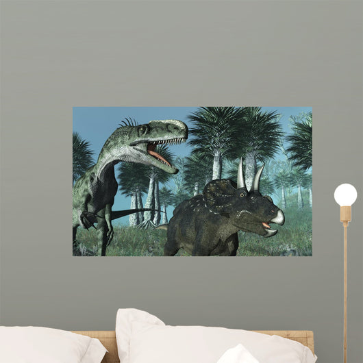 Prehistoric Dinosaur Scene Wall Mural