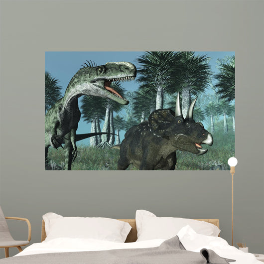 Prehistoric Dinosaur Scene Wall Mural