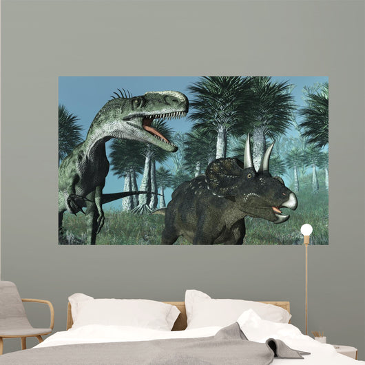 Prehistoric Dinosaur Scene Wall Mural