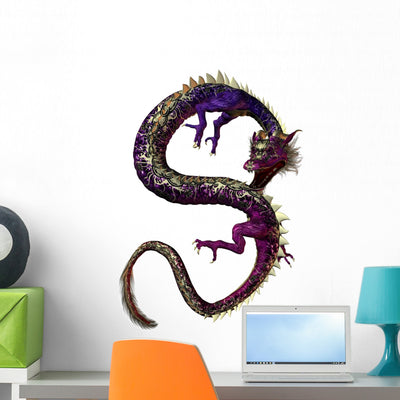 Eastern Dragon Wall Decal shown on a wall