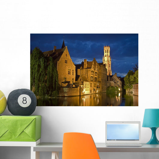 Bruges at night Wall Mural