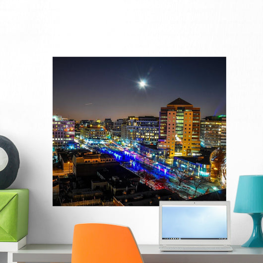 Supermoon over Clarendon Wall Decal