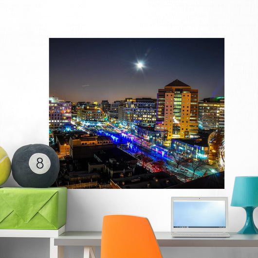 Supermoon over Clarendon Wall Decal