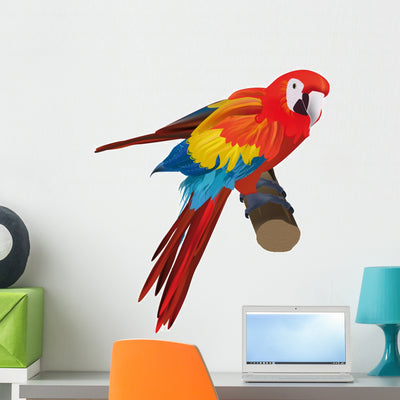 Parrot Wall Decal shown on a wall