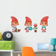 Little Girl Forest Gnomes Wall Decal Sticker Set