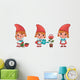 Little Girl Forest Gnomes Wall Decal Sticker Set