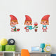 Little Girl Forest Gnomes Wall Decal Sticker Set