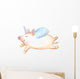 Cute Flying Unicorn Pig Wall Decal