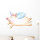 Cute Flying Unicorn Pig Wall Decal