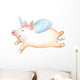 Cute Flying Unicorn Pig Wall Decal