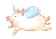 Cute Flying Unicorn Pig Wall Decal