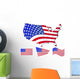 united states map with flags Wall Decal