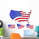 united states map with flags Wall Decal