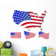 united states map with flags Wall Decal