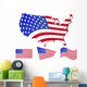 united states map with flags Wall Decal