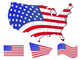 united states map with flags Wall Decal