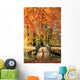 Autumn Bridge Wall Mural