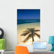 Palm Tree Shadow And Ocean, Great Barrier Reef, Northern Caye, Belize Wall Mural