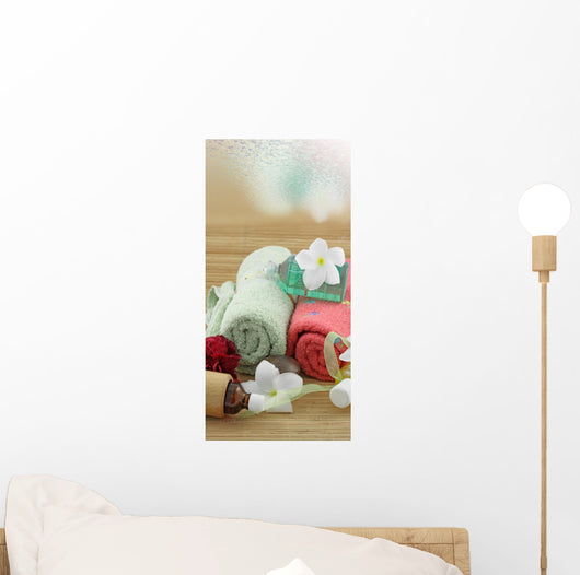 Atmosphere Relaxation Spa Massage White Background Wall Mural